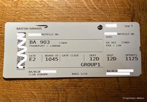 Review Of British Airways Flight From Frankfurt To London In Business