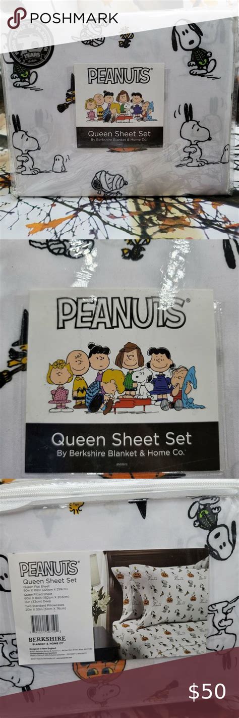 Peanuts Halloween Sheets 4 Pc Queen Snoopy Woodstock Spooky Season