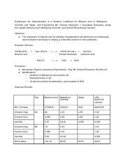 Lab Report Experiment A Determination Of A Partition Coefficient