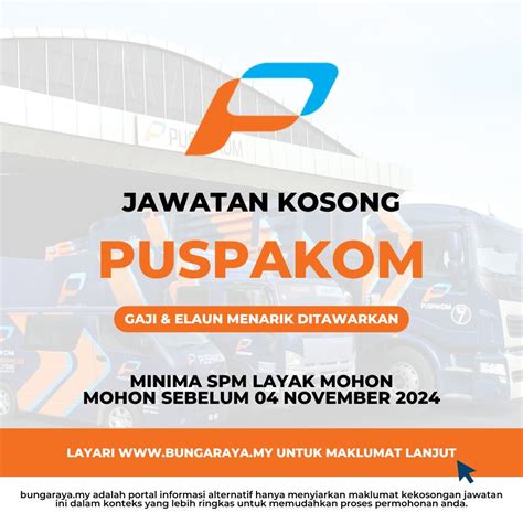 Jawatan Kosong Puspakom November Bungaraya