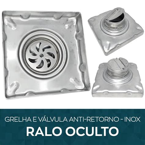 Ralo Oculto Inox Tampa Invis Vel Quadrado X N O Pvc Madeiramadeira