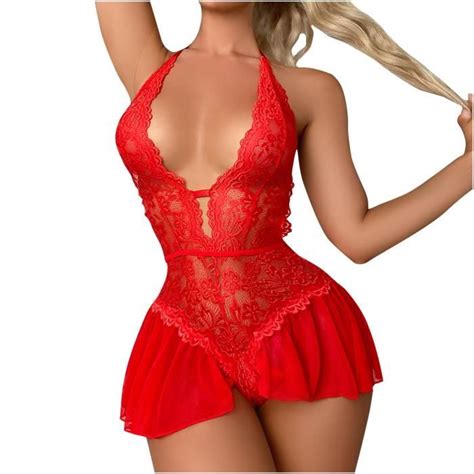 Ensemble de lingerie sexy lingerie sexy dentelle sexy teasing pyjama dos nu vêtements de maison