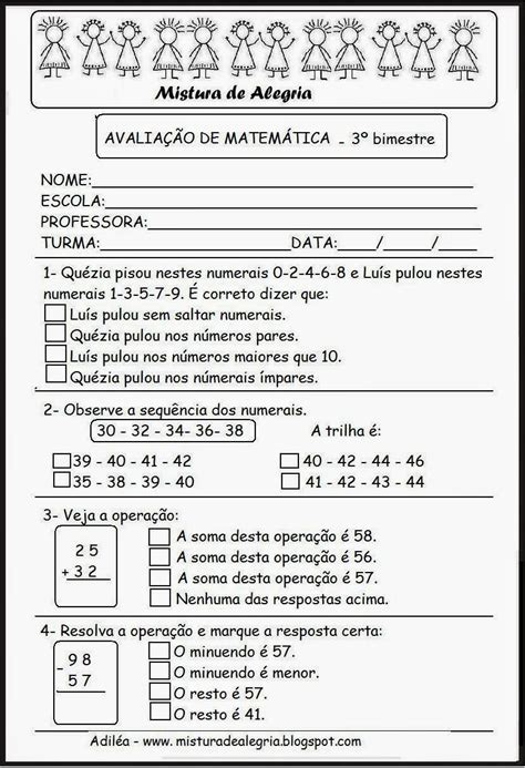 Prova De Matematica 8 Ano 3 Bimestre BRAINCP