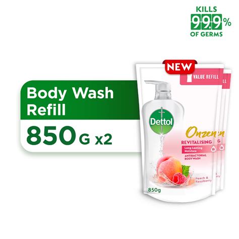 Bundle Of 2 Dettol Anti Bacterial Body Wash Onzen Revitalizing Peach