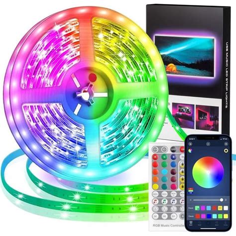 Ruban Led M Rgb Bande Led Avec Bluetooth Smart App Contr Le