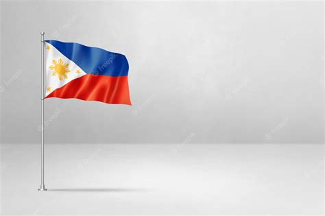 Premium Photo Philippines Flag Isolated On White Concrete Wall Background