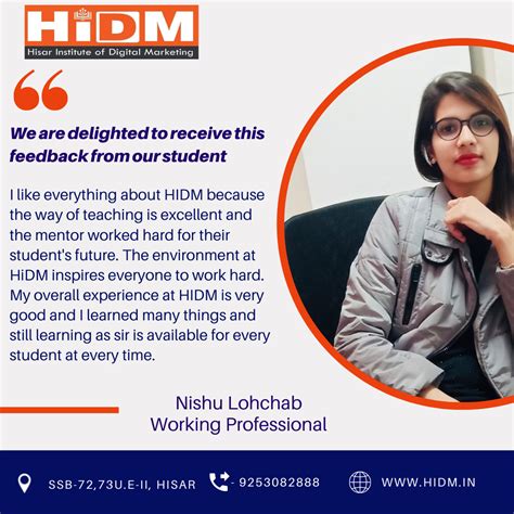 Students Testimonial Hidm Hisar Institute Of Digital Marketing