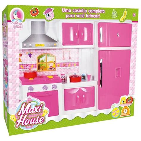 Cozinha Completa Fog O Geladeira Maxi House Rosa Lua De Cristal