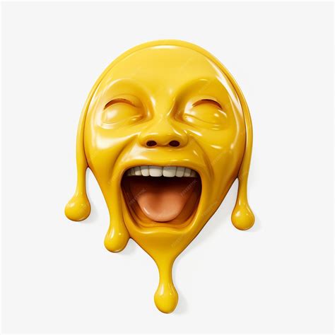 Premium Ai Image Melting Face Emoji On White Background High Quality