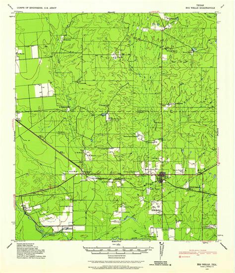 Big Wells Texas 1939 1958 USGS Old Topo Map Reprint 15x15 TX Quad