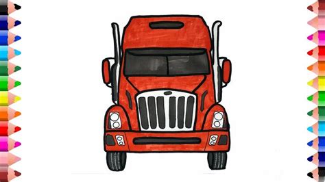 🚛🚛🚛 How to draw semi truck - Semi Truck drawing easy - Truck coloring ...