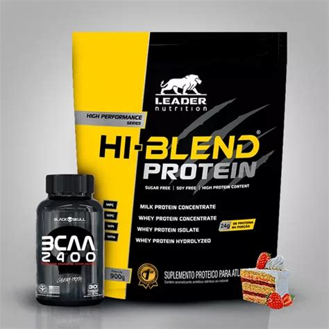 Hi blend Protein 1 8kg Bcaa 2400 Brinde Leader Nutrition Frete grátis