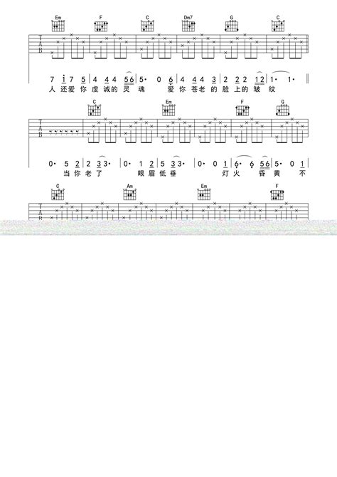 当你老了赵照心动吉他制作吉他谱图片谱高清赵照 简谱网