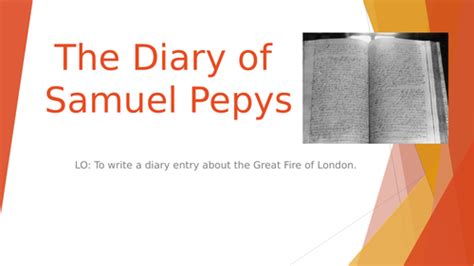 Great Fire of London- Samuel Pepys' Diary | Teaching Resources