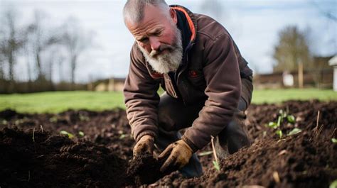 Premium Photo Farmer Assessing His Soil Health