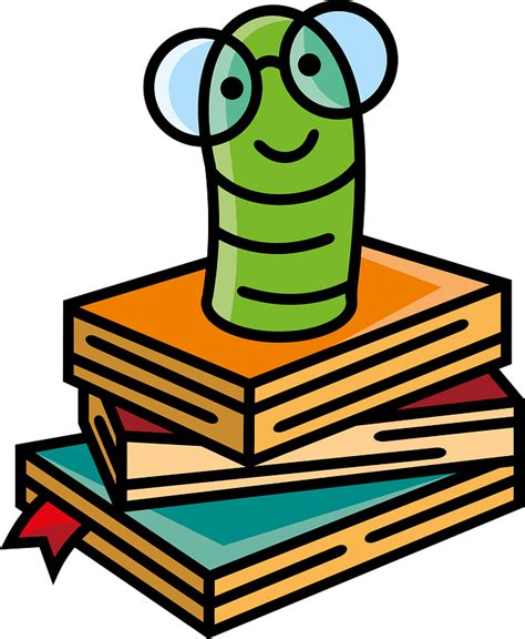 Free Bookworm Clipart Black And White High Quality Png