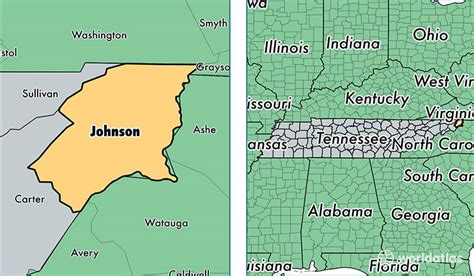 Johnson County Tennessee Map Of Johnson County Tn Where Is