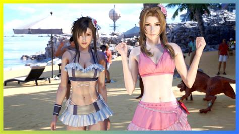 Ff Rebirth Full Beach Scene Tifa Aerith Hit The Beach K Youtube