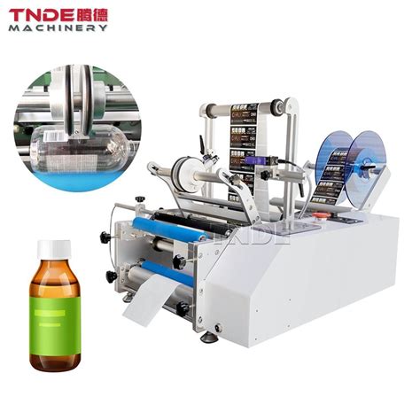 Glass Round Bottle Semi Automatic Labeling Machine Self Adhesive Label