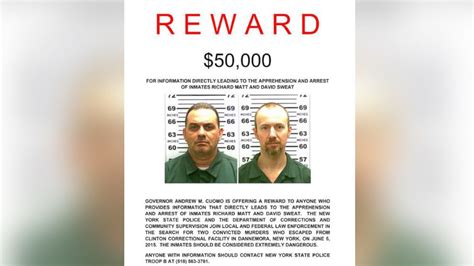 Richard Matt And David Sweat 100 000 Reward Offered In New York