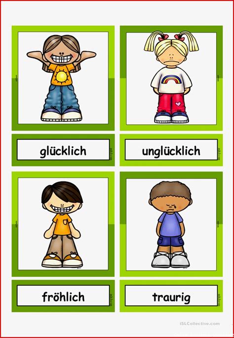 Gefühle Emotionen 1 Flashcards Klein Deutsch Daf Kostenlose