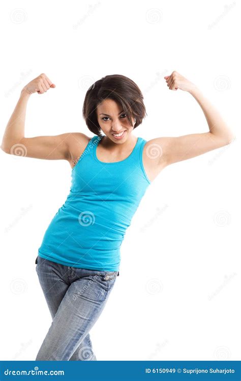 African American Woman Flexing Arms Royalty Free Stock Images Image