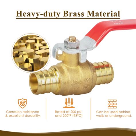 Snapklik JUWO 1 2 Inch PEX Ball Valve 2 Pack Pex Crimp Brass