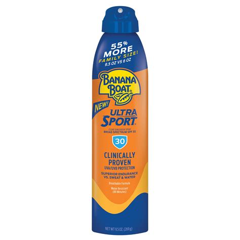 Banana Boat Ultra Sport Clear Sunscreen Spray SPF 30, 9.5 Oz Family Size, Packaging May Vary ...