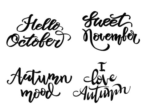 Premium Vector Set Of Autumn Lettering Phrases Vector Isolated