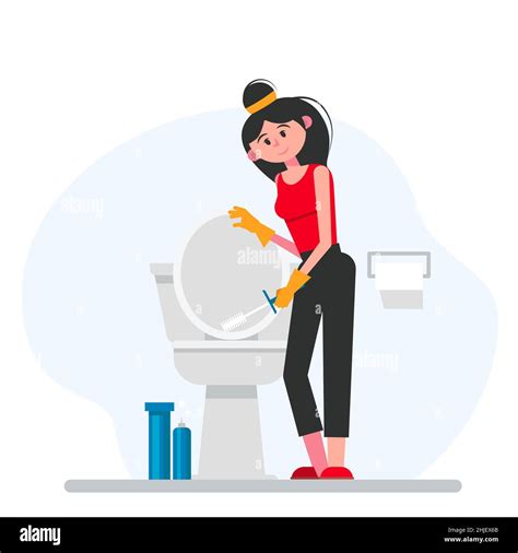 Cleaning Toilet Cartoon