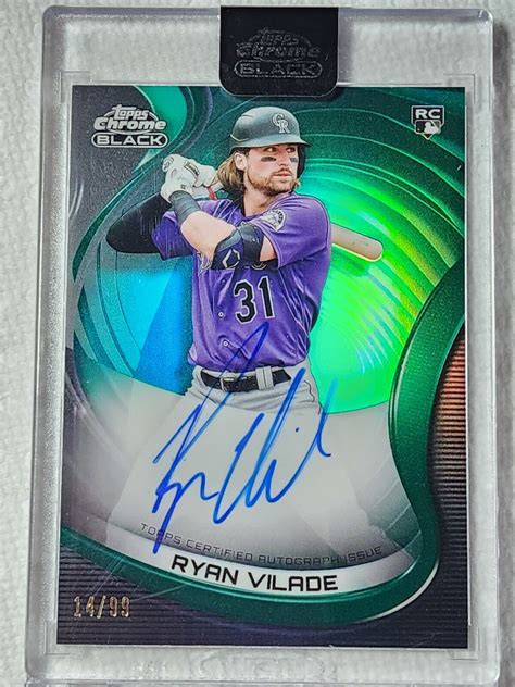 Ryan Vilade Topps Chrome Black Green Autograph Parallel