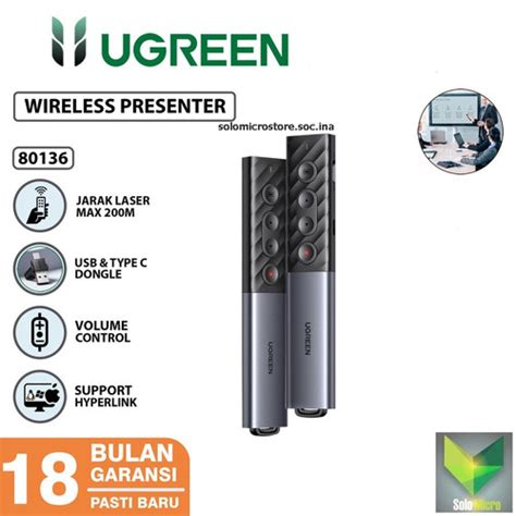 Jual Ugreen Laser Pointer Wireless Presenter Dual Dongle Usb A