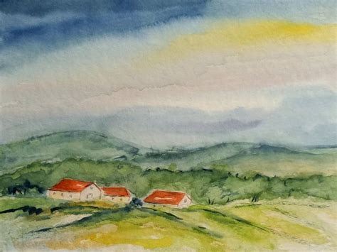 OT Aquarellmalerei Landschaft Aquarell Von Ullysses Bei KunstNet