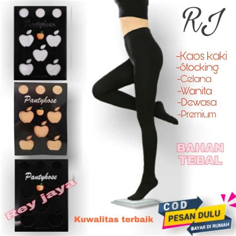 Jual Stocking Celana Apple Pantyhose 120 D Warna Crem Hitam Putih Polos Tebal Wanita Dewasa