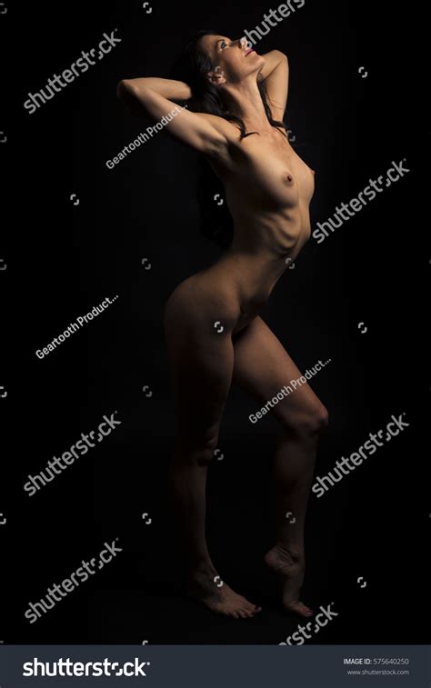 Nude Caucasian Woman Brown Hair Athletic Stock Photo 575640250 Shutterstock