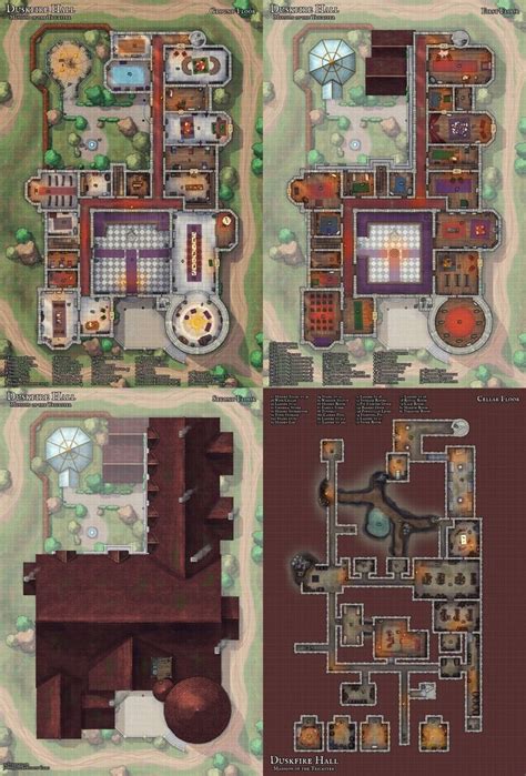 Duskfire Hall Mansion Of The Trickster Building Map The Reclusive