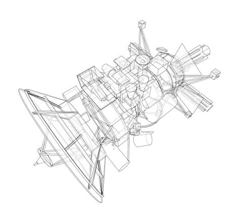 Communications satellite signal transmission Vector Image