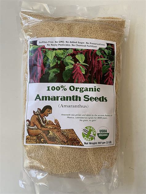 Indus Organics Amaranth Seeds 2 Lb Bag Sulfite Free