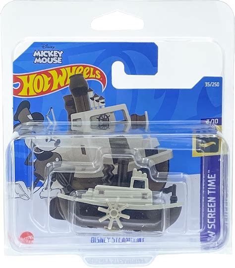 Hot Wheels Disney Steamboat Black White Hw Screen Time Short Card