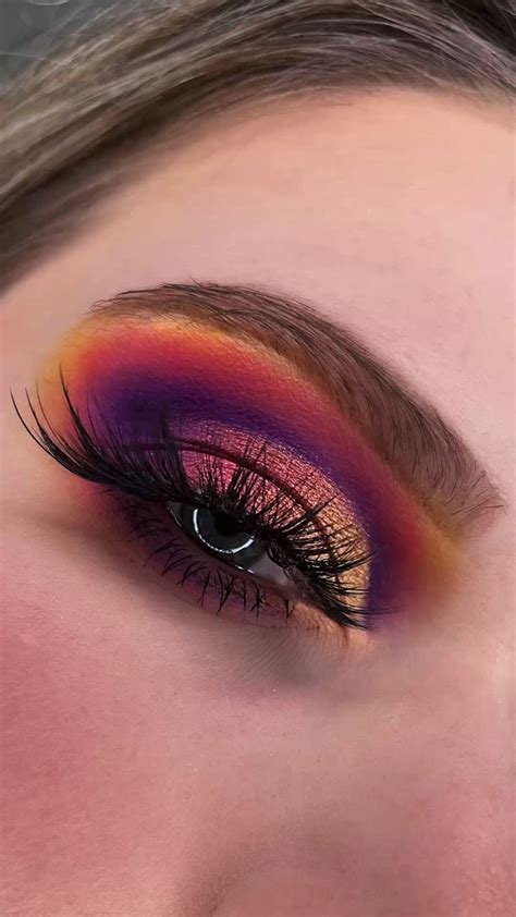 Sunset Makeup Inspiration Colourful Eyeshadow Look Ideas In 2022