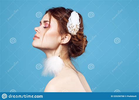 Pretty Woman Naked Shoulders Cosmetics Clean Skin Model Stock Photo