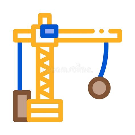 Demolition Crane Icon Vector Outline Illustration Stock Vector