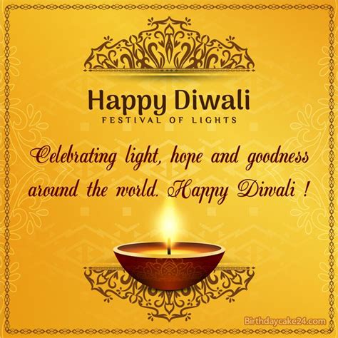 Golden Happy Diwali Card With Name Wishes