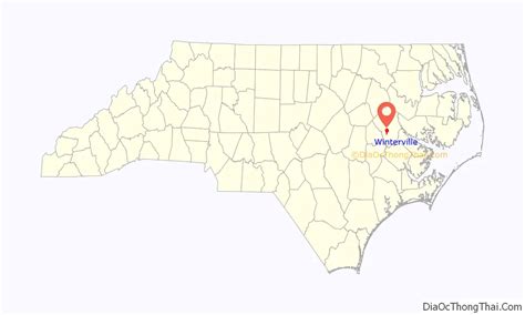 Map of Winterville town, North Carolina