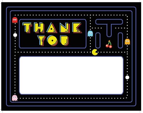 Retro Pac-Man Party Theme Invitations & Thank You Note