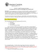 Developmental Forces And Successful Aging Assignment Docx PSY 358