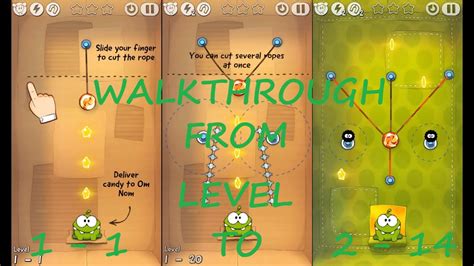 Cut The Rope Gameplay Walkthrough Level 1 1 To 2 14 Youtube