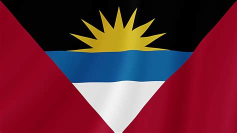 Antigua and Barbuda Waving Flag. Realistic Flag Animation. Seamless ...