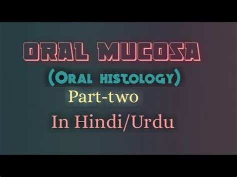 Oral Mucosa Oral Histology Part In Urdu Hindi Youtube