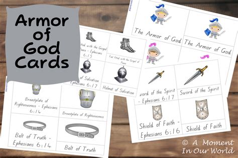 {free} Printable Armor Of God Cards A Moment In Our World